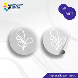 Adesivo transparente com branco Vinil Personalizado 5x0  Refile 